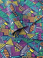 Ткань бязь плательная, рис. "Африканские мотивы", ширина 150 см, арт. 171