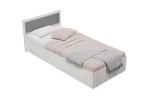 Фиеста кровать 0,9м дуб крафт белый + графит (изголовье кровати) / Проложки 0,9