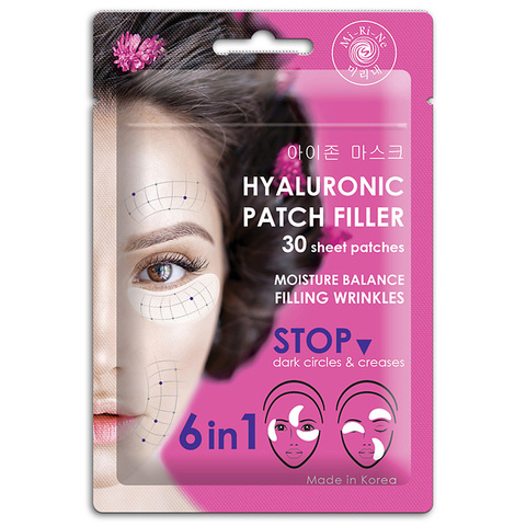 Mi-Ri-Ne Патчи-филлеры 6в1 гиалуроновые тканевые для кожи вокруг глаз(30 патчей) 25г (Ю.Корея)