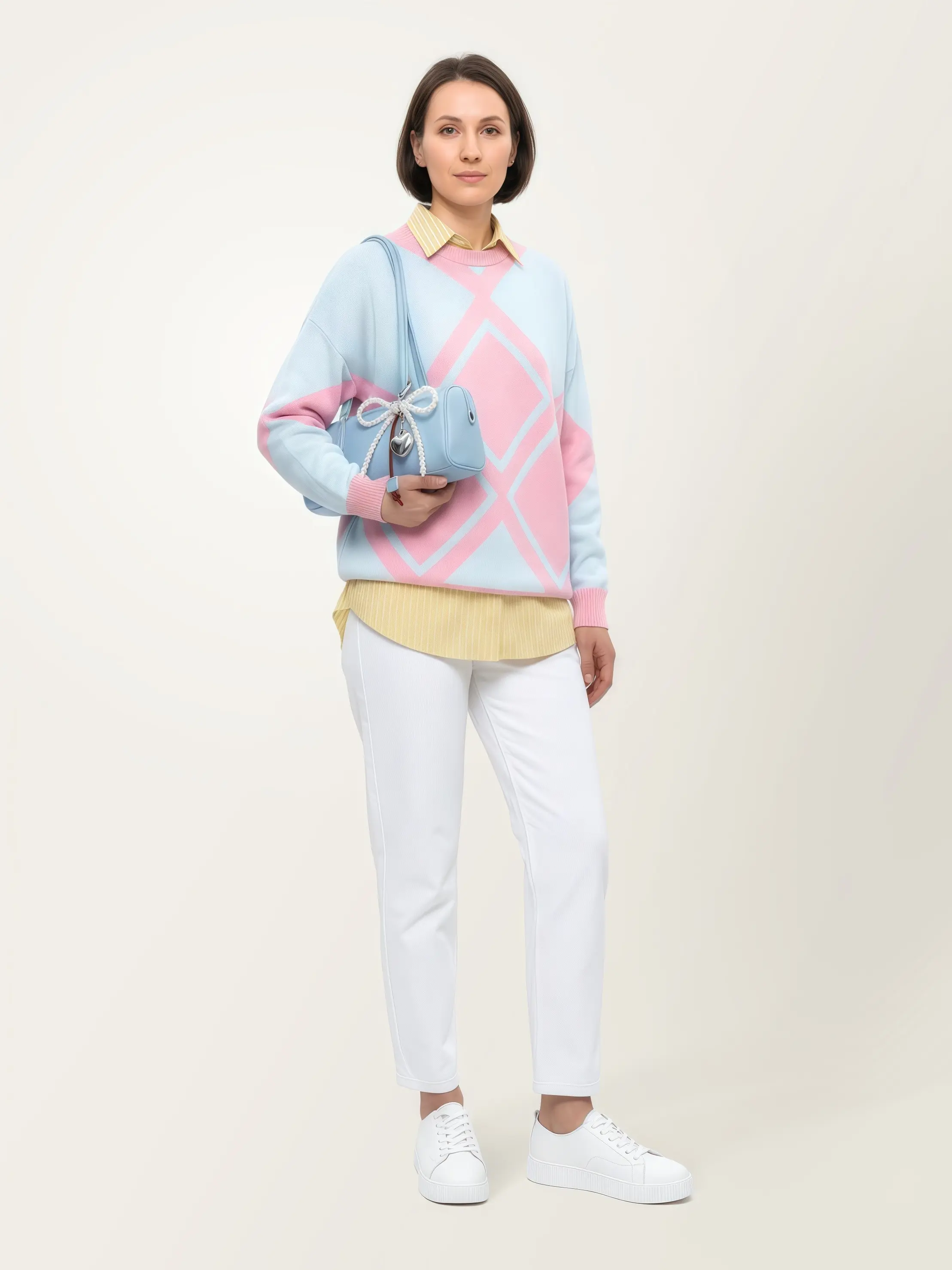 Джемпер свобоный аргайл