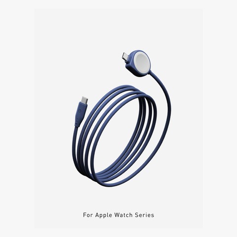 Кабель Energea Flow DUO WATCH, 2 в 1, USB-C to USB-C/Apple Watch, 60W 1.5M, Синий | Blue