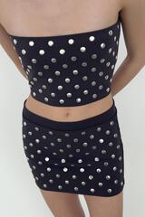 ZARA ТОП БАНДО С ЗАКЛЕПКАМИ, СЕРЫЙ