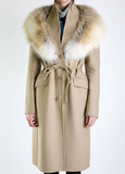 Пальто из шерсти с мехом лисы ERMANNO SCERVINO
