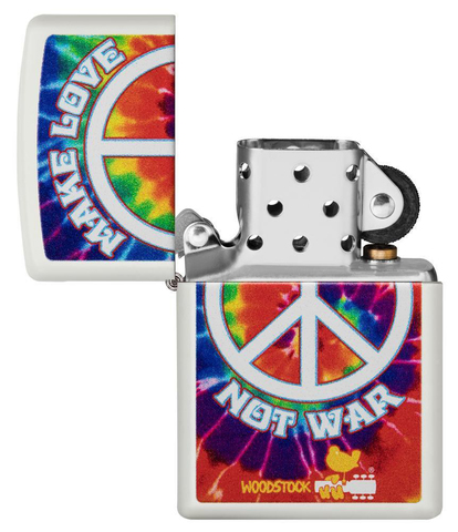 Зажигалка Zippo Woodstock с покрытием White Matte, латунь/сталь, белая, матовая, 36x12x56 мм123