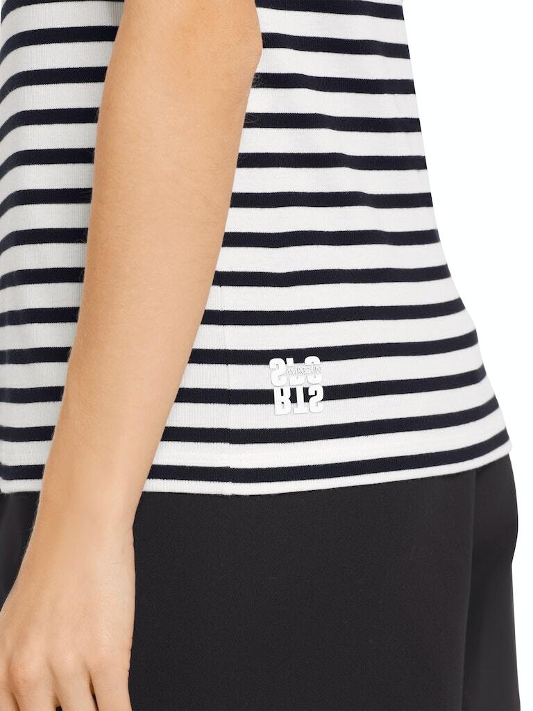 Marc Cain Sports Топ трикотажный в полоску с декоративными деталями