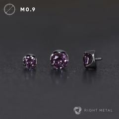 Flat Cubic Zirconia Amethyst CZ