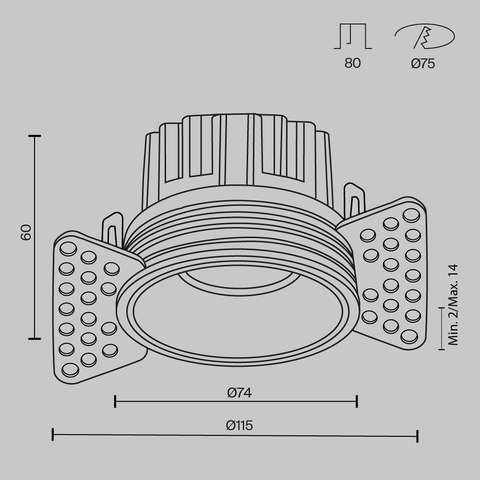 Встраиваемый светильник Maytoni Round DL058-12W2.7K-TRS-B
