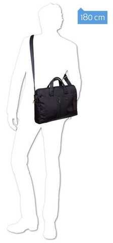 Сумка Piquadro Brief, чёрный, кожа натуральная/ткань (CA3339BR/N)