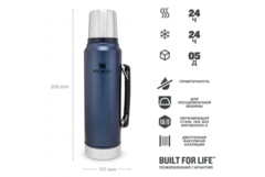 Термос Stanley Classic 1 л синий (10-08266-017)