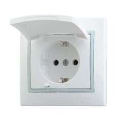 Розетка 1-м СП Мира керам. с заезмл. Ольха Lezard 701-0701-122