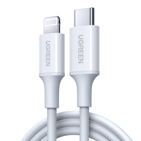 Кабель  UGREEN USB-C to Lightning Cable Nickel Plating ABS Shell 1,5м белый US171