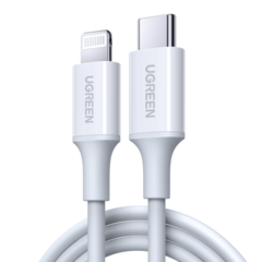 Кабель  UGREEN USB-C to Lightning Cable Nickel Plating ABS Shell 1,5м белый US171