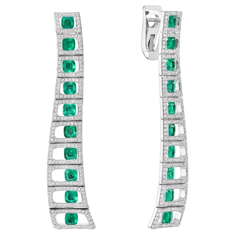 Серьги с Изумрудами и Бриллиантами, E0226-0/1