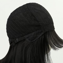 Парик искусственный с чёлкой, 30 см. чёрный