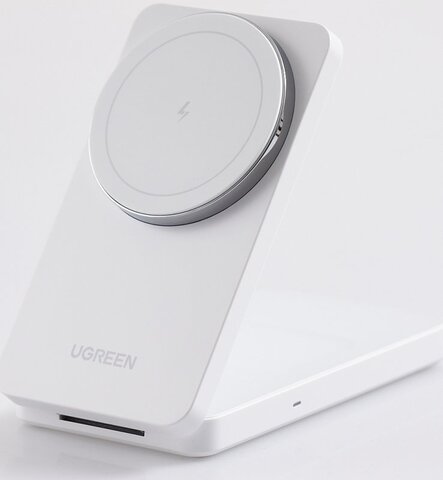 Беспроводная зарядка UGREEN W528 (45055) 2-в-1 Wireless Charger 7.5W + AirPods, белый
