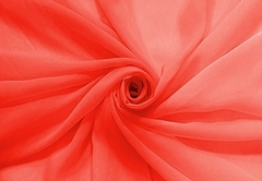 Ткань Шифон, 120гр/м.п., 150 см, неоновый оранжевый