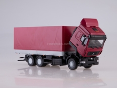 MAZ-6312 flatbed with awning restyling burgundy-gray 1:43 AutoHistory