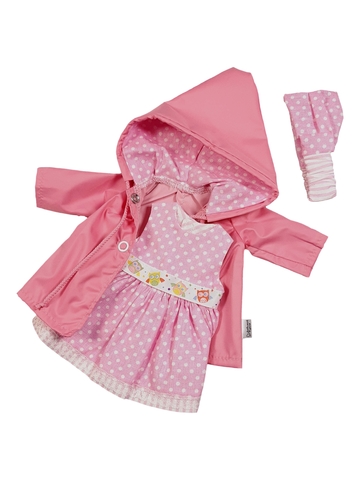 Комплект с плащом - Розовый 1. Одежда для кукол, пупсов и мягких игрушек.
