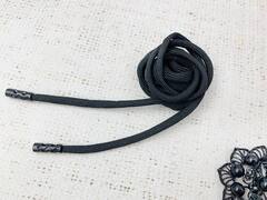 Шнур, ш. 6 мм, L 128 см, чёрный с чёрным