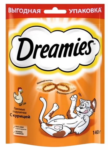 Лакомство DREAMIES Chicken д/кошек 140 г м/у Mars РОССИЯ