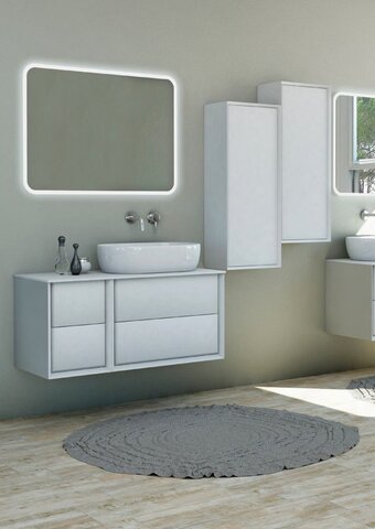 Cezares 50214 Раковина из искусственного мрамора, чаша справа 50214 Bianco opaco, 106x46x1,6