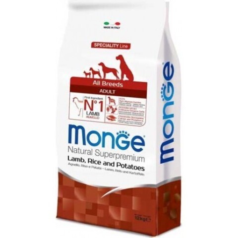 Корм для взрослых собак всех пород Monge Speciality Line – Ягненок с рисом и картофелем 12 кг