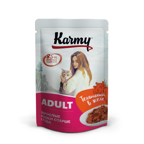 KARMY Adult пауч для кошек (телятина в желе) 80г