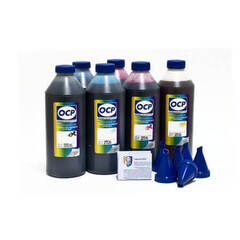 Комплект чернил OCP повышенной светостойкости для Epson T50, P50, 1410, PX660, R270, TX650, R290, RX610, R390 - OCP BK 140 (340 edition), C140, M/Y 140, ML/CL 141. 6 x 1000гр