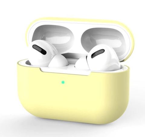 Силиконовый чехол для Airpods Pro желтый