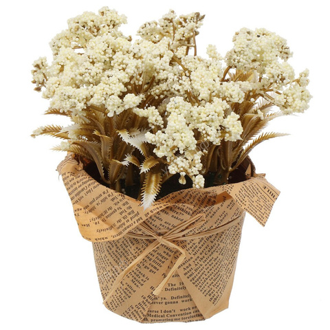 Цветок декоративный в кашпо (15*7 см) - Белый