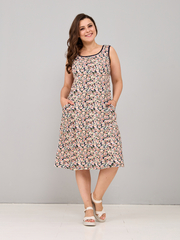 Платье П-012/астрыкоралл-листочки