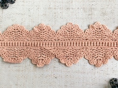 Кружево матовое плетеное, ш. 9,1 см, персиковый