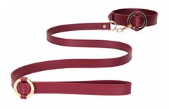 Бордовый ошейник с поводком Collar With Leash - 