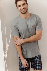 Пижама мужская с шортами TARO 3395/3396 KYLE | Серый + черный