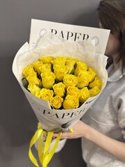 Букет из 25 желтых роз (Кения 40 см)