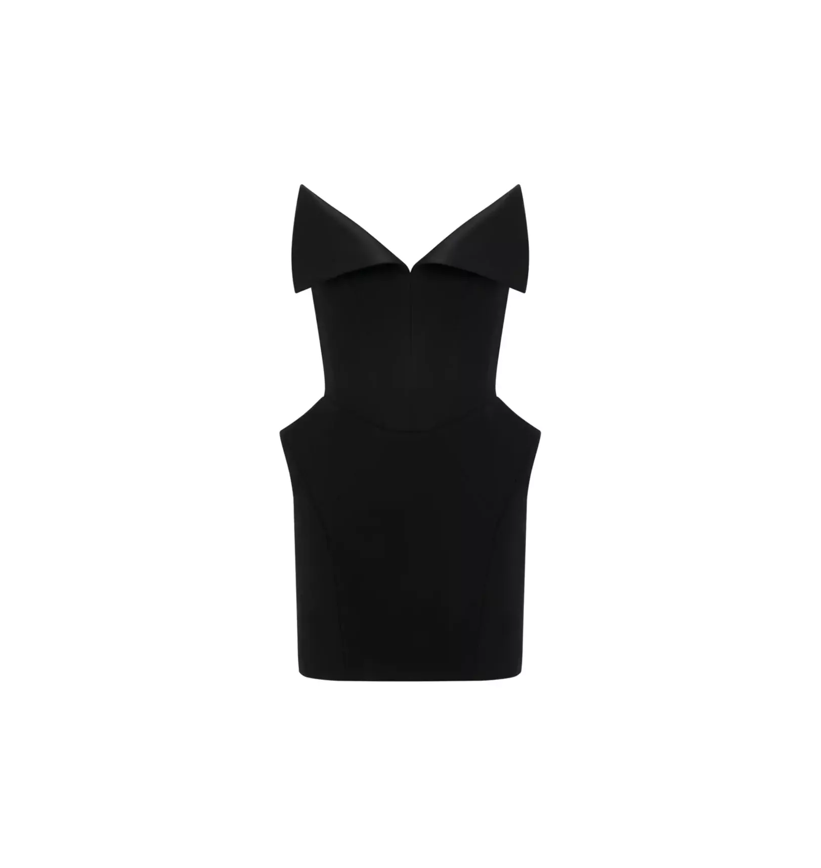 Платье черное мини с лацканами