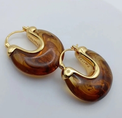 Серьги с подвеской капля с цветной вставкой из акрила в стиле CELINE