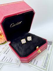 Серьги пусеты каратники CARTIER из серебра 925 пробы
