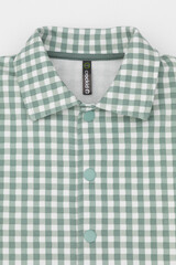 рубашка  для мальчика  КР 302567-1/полынь клетка на сахаре