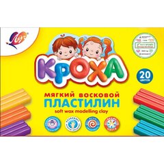 
          Пластилин Луч, 20 цветов, "Кроха", 300 гр., восковой, мягкий, со стеком, картонная упаковка