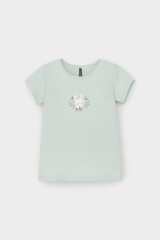 пижама  для девочки  К 1610/25/дымчатый нефрит,конфетти из сердечек