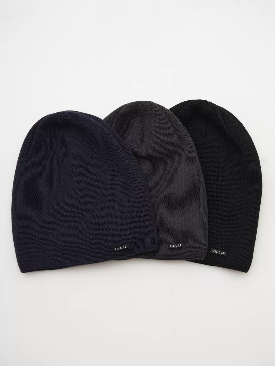 Шапка зимняя на флисе бини вязаная осень