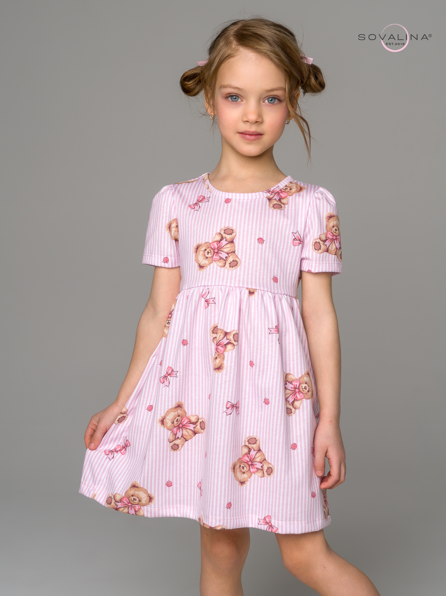 Платье Аленка к/р SG мишки с бантиком