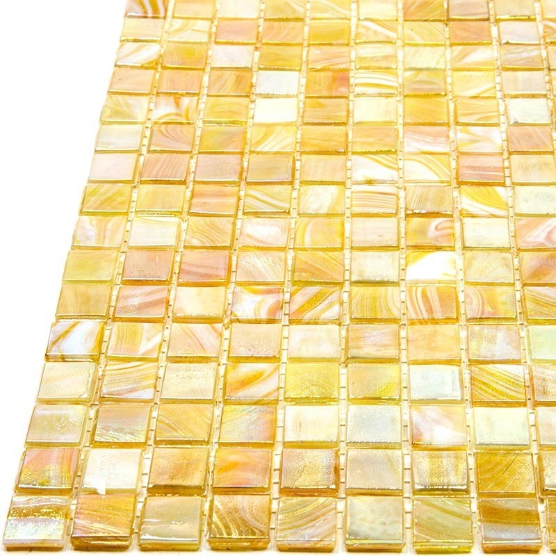 NB509-m Мозаика одноцветная чип 15 стекло Alma Mono Color желтый квадрат глянцевый перламутр