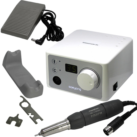 Аппарат для маникюра/педикюра Marathon 3N/H37SP серебристый/черный с педалью