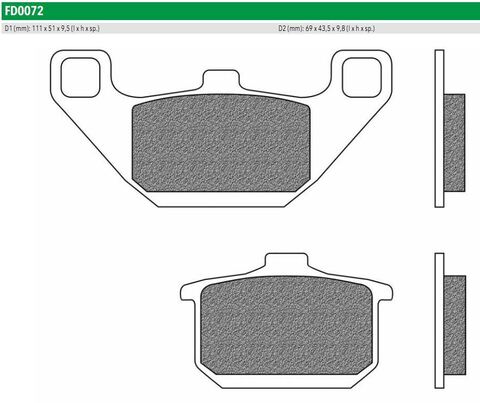 FD0072BT Тормозные колодки дисковые мото ROAD TOURING ORGANIC (FDB339P)   NEWFREN