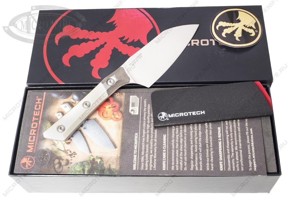 Нож Microtech Kitchen Santoku Bolster Ivory G-10 3300B-10IV