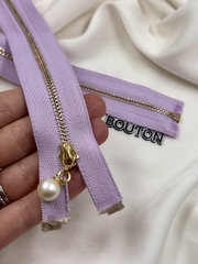 Молния лавандовая (фиолетовая) золото матовый жемчуг