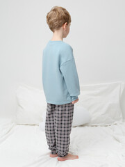пижама  для мальчика  К 1567/голубой,клетка