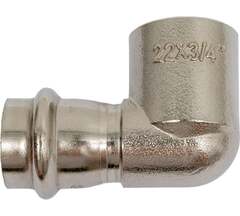 Угольник Valtec 90° с вн.р. нерж. сталь 22х3/4